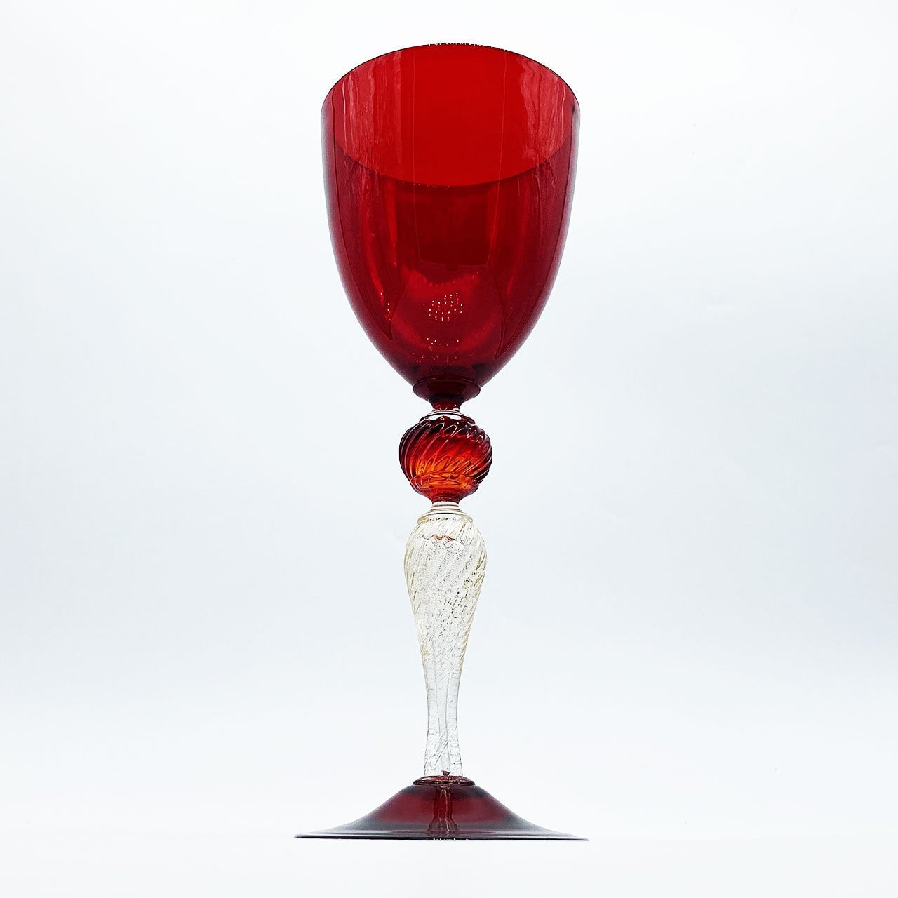 ベネチアングラス ムラノ イタリア ワイングラス レッド ゴールド