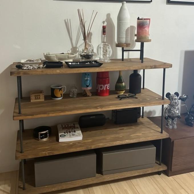 リクエスト多数のため再販‼️鉄筋4段オープンラック/ 棚/鉄筋ラック