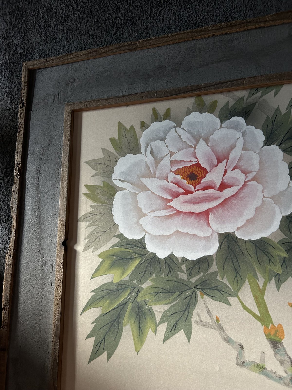 掛け軸アート「牡丹」/日本画/古道具 | 骨董・アンティークの