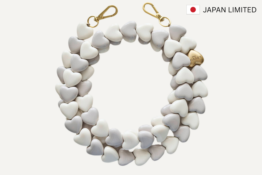 LOUVINI】ハンドストラップPETIT CUORE BEIGE-WHITE LOUVINI ハンド