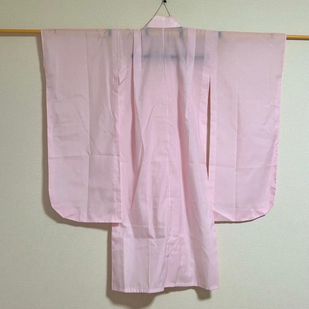 着物　七五三　7歳　女の子　13点　フルセット　ピンク　蝶　花　絞り風柄　刺繍